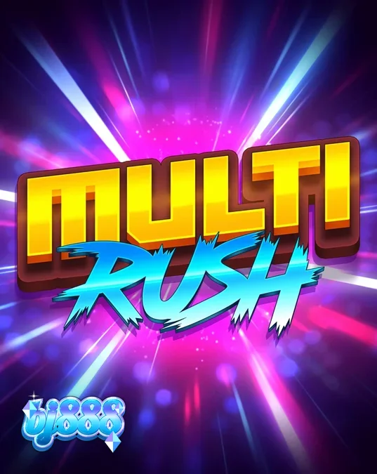 Giao diện trò chơi slot Multi Rush với các biểu tượng trái cây neon rực rỡ